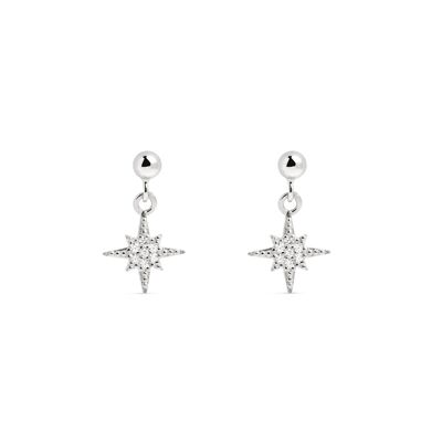 Silver Star Flare Earrings
