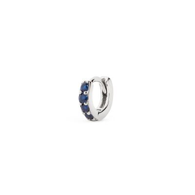 Cleo S Sapphire Silver Hoop Earring