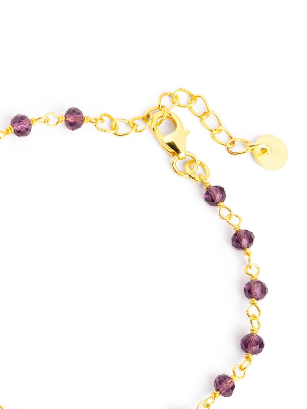 Gold Lavande Crystals Bracelet