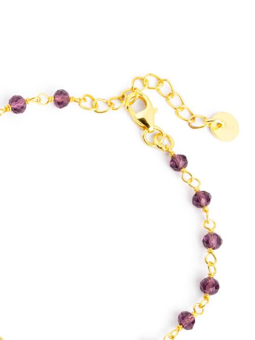 Pulsera Crystals Lavande Oro
