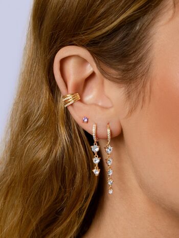 Boucles d'oreilles pendantes Mini Spark Lavender Gold 2