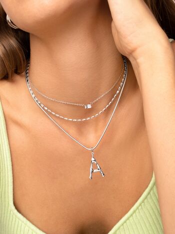 Collier Baguette Argent 2