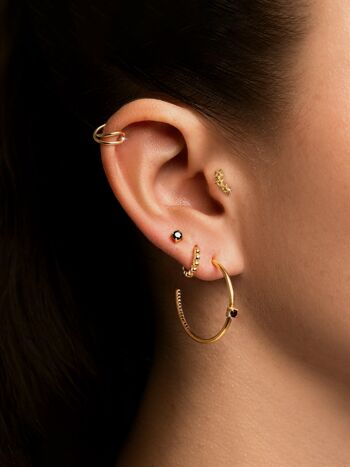 Boucles d'oreilles pendantes Pebbles S en or 2