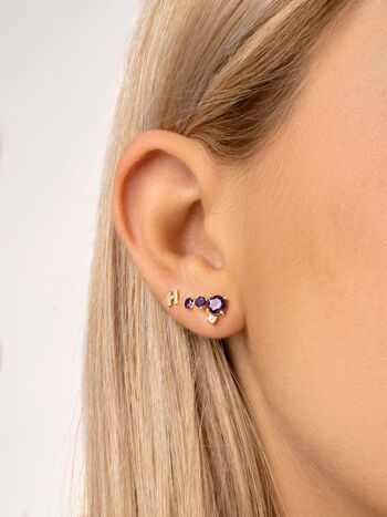 Boucles d'oreilles en or lavande Hope & Spark 2