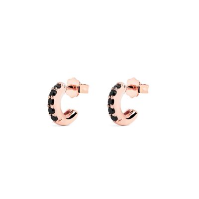Cleo Black Rose Gold Earrings