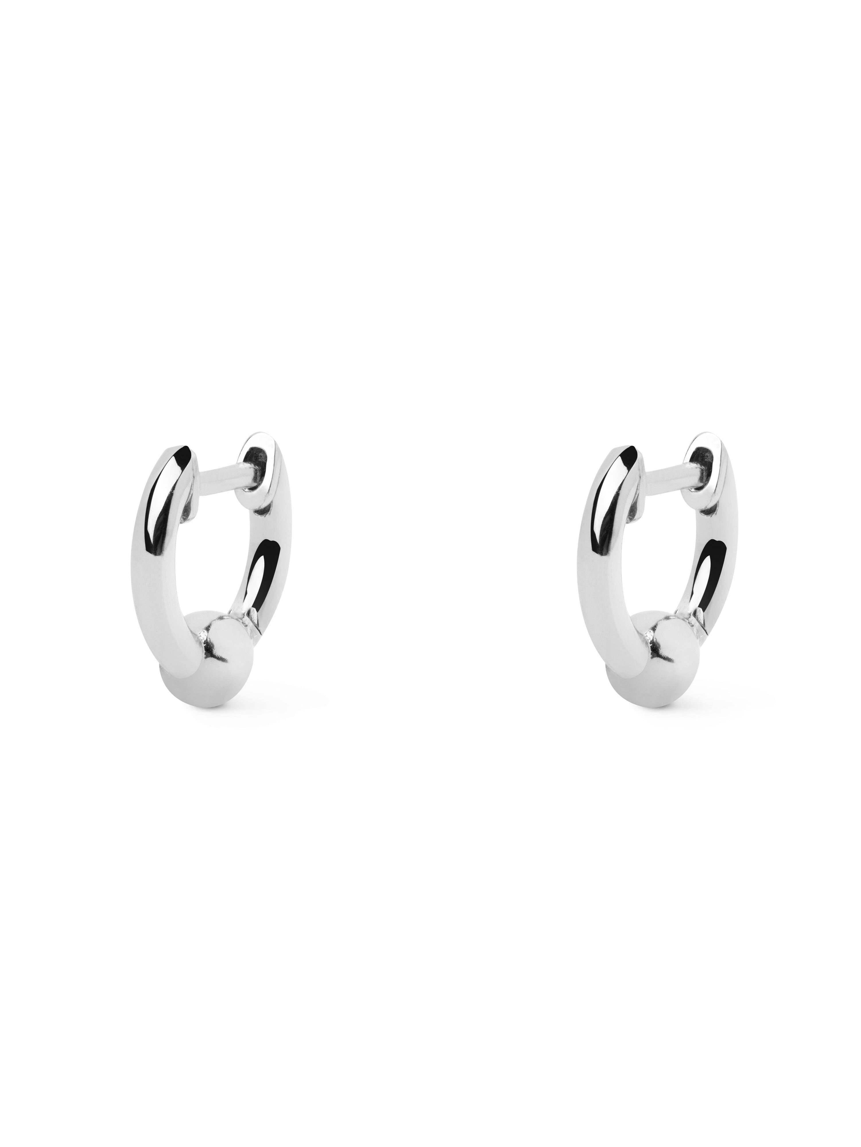 Dot XL Silver Hoop Earrings