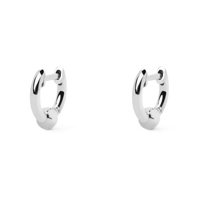 Dot XL Silver Hoop Earrings