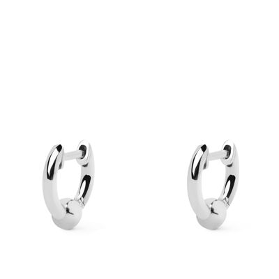 Dot XL Silver Hoop Earrings