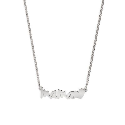 Mama Heart Silver Necklace