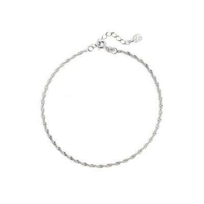 Bracelet de cheville torsadé en argent