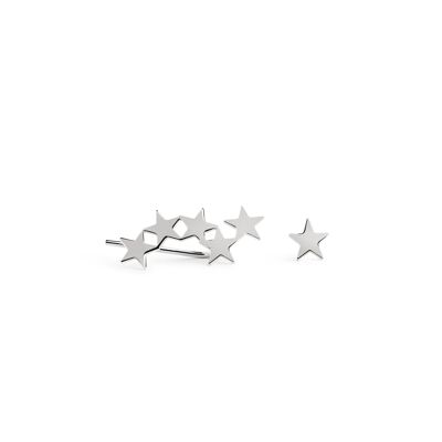 Silver Star & Stud Earrings