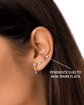 Boucles d'oreilles lâches argentées Mini Spark 2