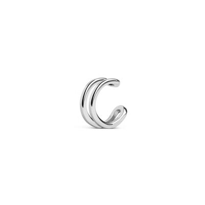 Pendiente Suelto Ear Cuff Double Ring Plata