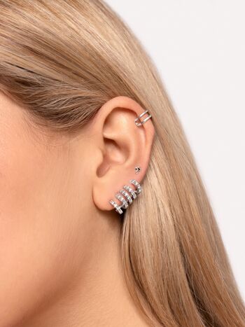 Boucle d'oreille en argent à double anneau 2