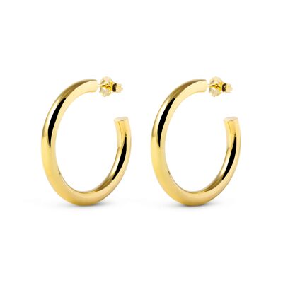 Gold Tube Hoop Earrings