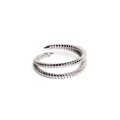 Doppelter Twist-Ring aus Silber