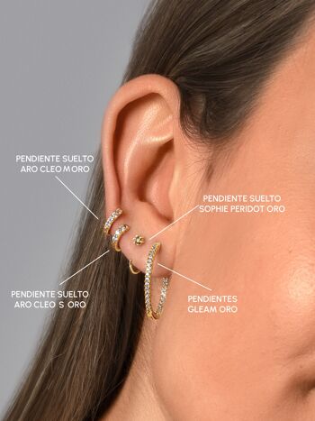 Boucles d'oreilles créoles dorées Cleo S 4