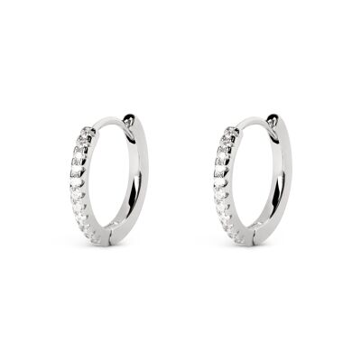 Cleo L Silver Hoop Earrings