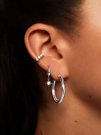 Boucles d'Oreilles Argent Etoile Polaire 2