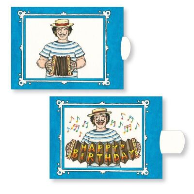 Living Card "Accordion", high-quality lamellar postcard