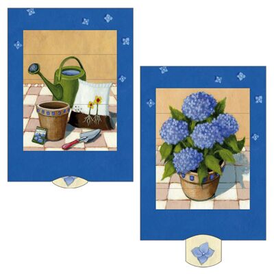 Living card "Flower Pot", high-quality lamellar postcard