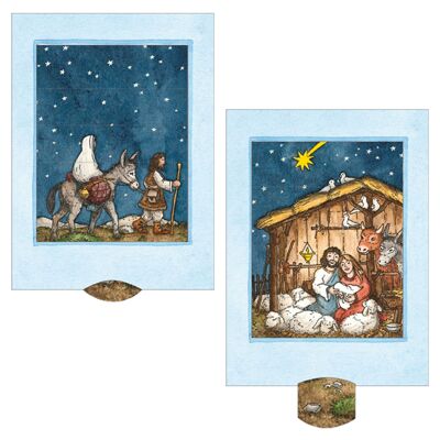 Living Card "Nativité", carte postale lamellaire de haute qualité / Noël