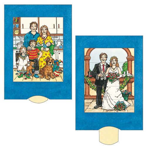 Lebende Karte "Hochzeit", hochwertige Lamellen-Postkarte
