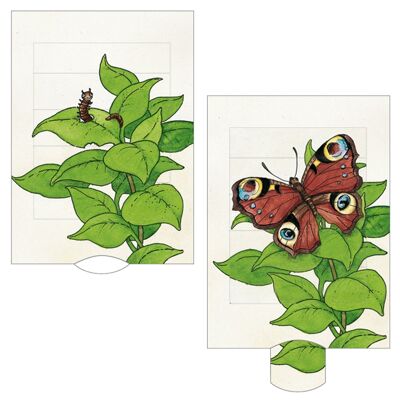 Carte vivante "Papillon", carte postale lamellaire de haute qualité