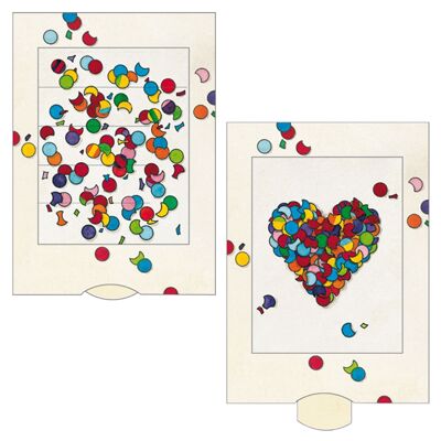 Lebende Karte "Herz", hochwertige Lamellen-Postkarte