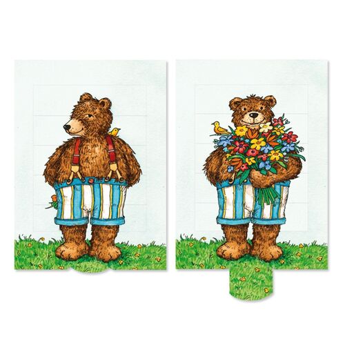 Lebende Karte "Bär", hochwertige Lamellen-Postkarte