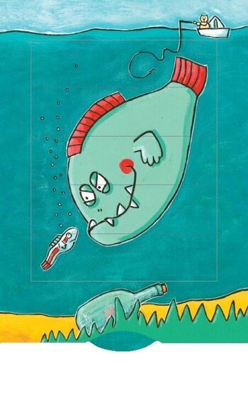 Carte vivante "Cleaner Fish", carte postale lamellaire de haute qualité 2