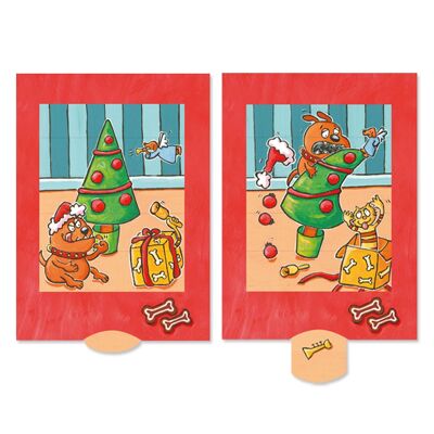 Living card "Jungle Bells", high-quality lamellar postcard / Christmas