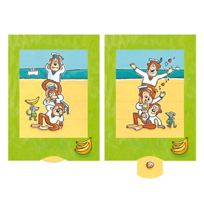 Living card "monkeys", high-quality lamellar postcard