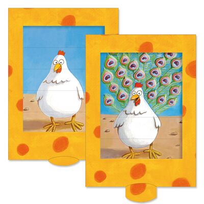 Living Card "Peacock", high-quality lamellar postcard