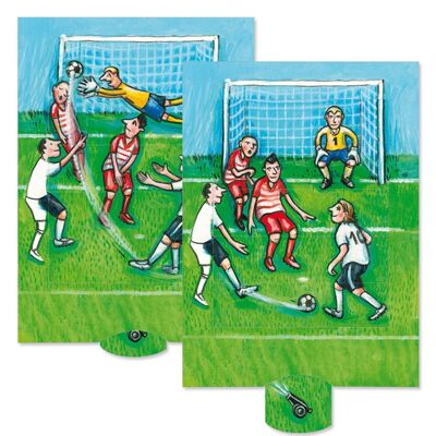 Carte vivante "Football", carte postale lamellaire de haute qualité