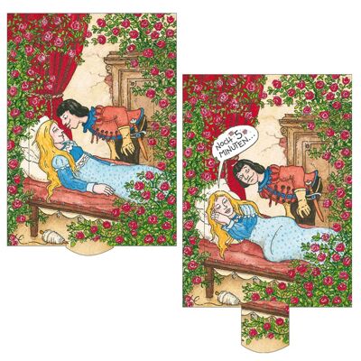 Living card "Sleeping Beauty", high-quality lamellar postcard