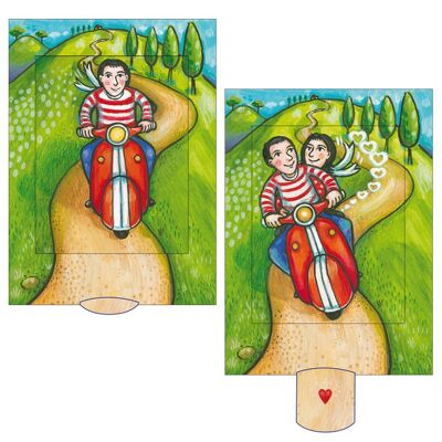 Carta vivente "Roller", cartolina lamellare di alta qualità