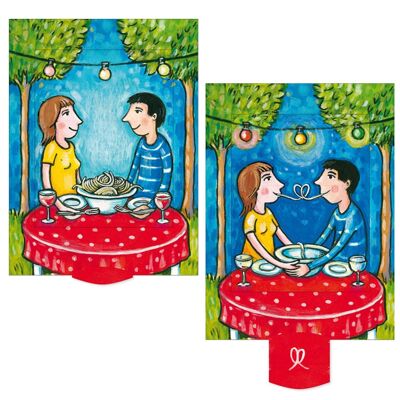 Carta vivente "Pasta", cartolina lamellare di alta qualità
