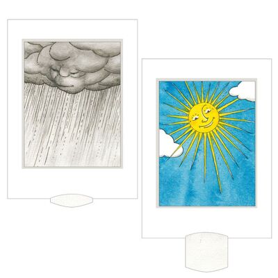 Living card "Weather", high-quality lamellar postcard