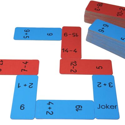 Domino addition and subtraction in the 20s range | Learn plus minus math