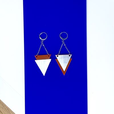 Inga Orange / Silver Earrings