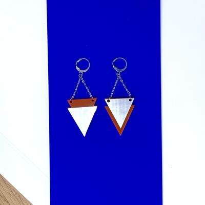 Inga Orange / Silver Earrings