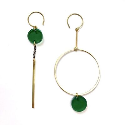 Boucles d'oreilles Vertes