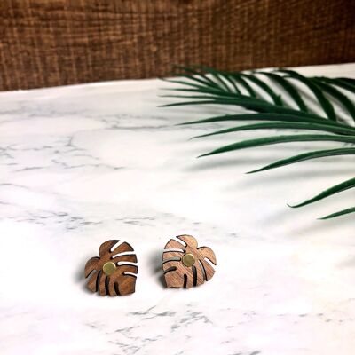 Monstera Chips - Wood & Gold