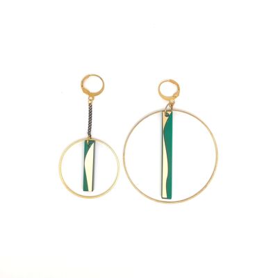 Boucles d'oreilles Gudmund vertes