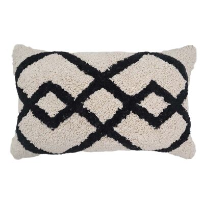 Coussin Diamant noir et blanc 35x55 cm