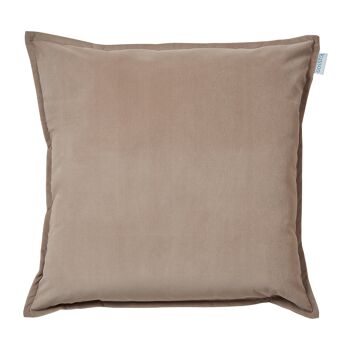 Coussin d'extérieur en velours sable 50x50 cm 1