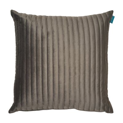 Cushion velvet stripe warm gray 50x50 cm