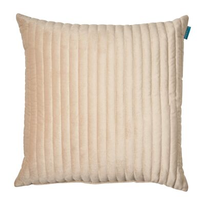 Cushion velvet stripe beige 50x50 cm