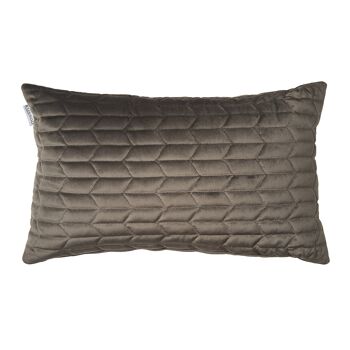 Coussin velours motif gris chaud 30x50 cm 1